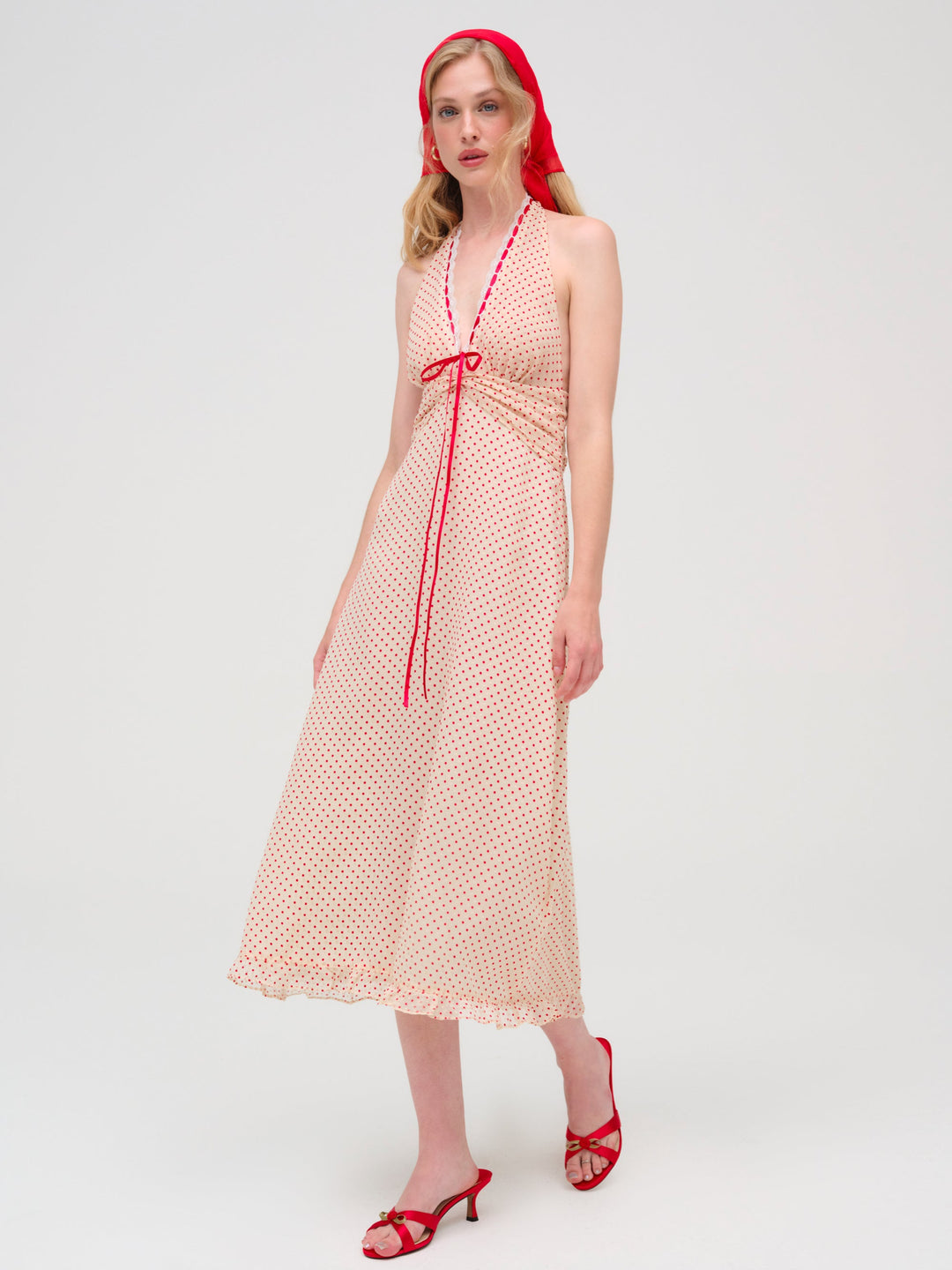 Women Love Dot Midi Dress - Cream
