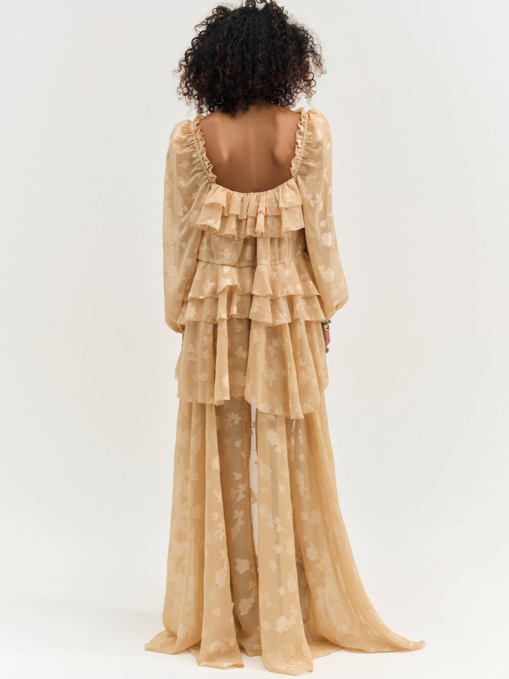 Women Colette Satin Burnout Maxi Dress - Taupe