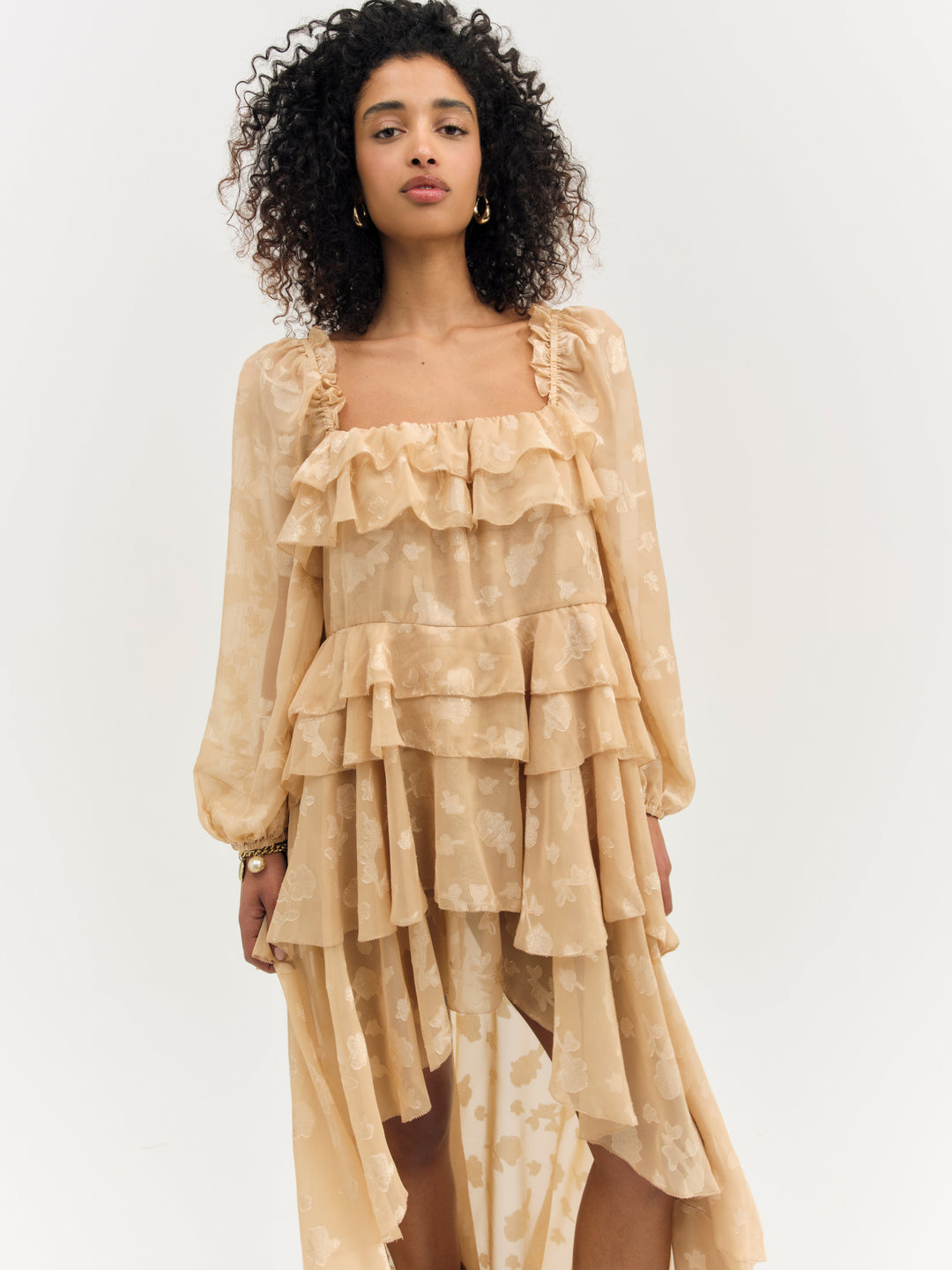 Women Colette Satin Burnout Maxi Dress - Taupe