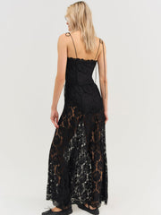 Women Claudia Rose Lace Maxi Dress - Black
