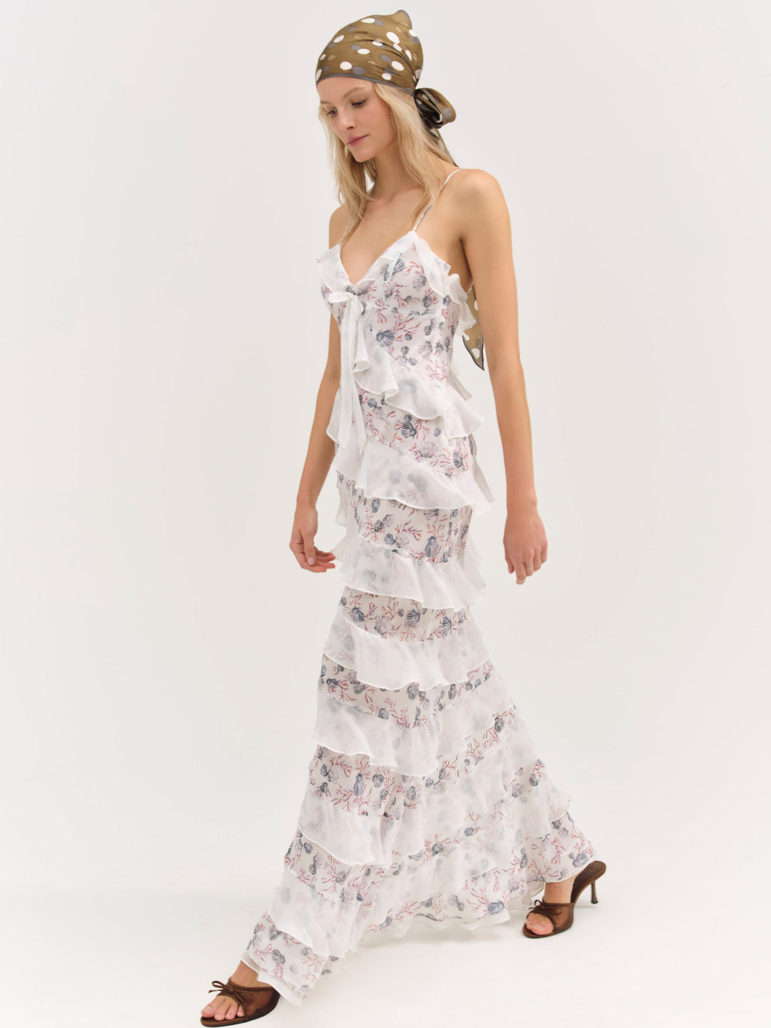 Women Debby Ruffled Maxi Dress - White
