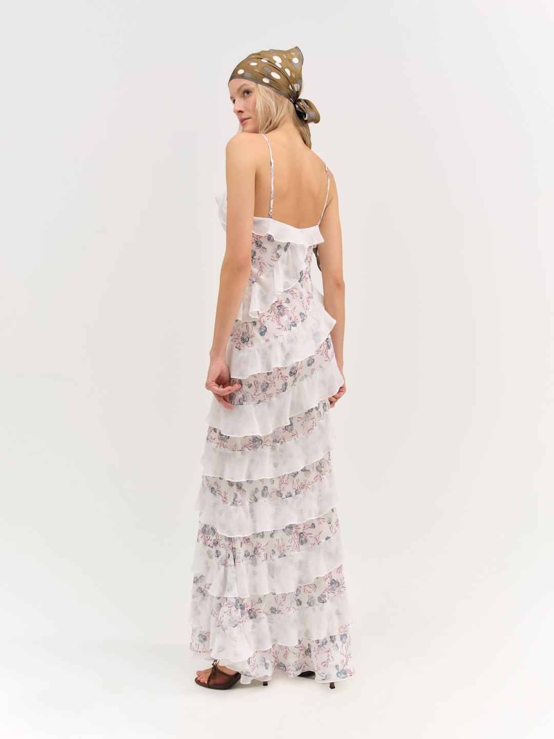 Women Debby Ruffled Maxi Dress - White