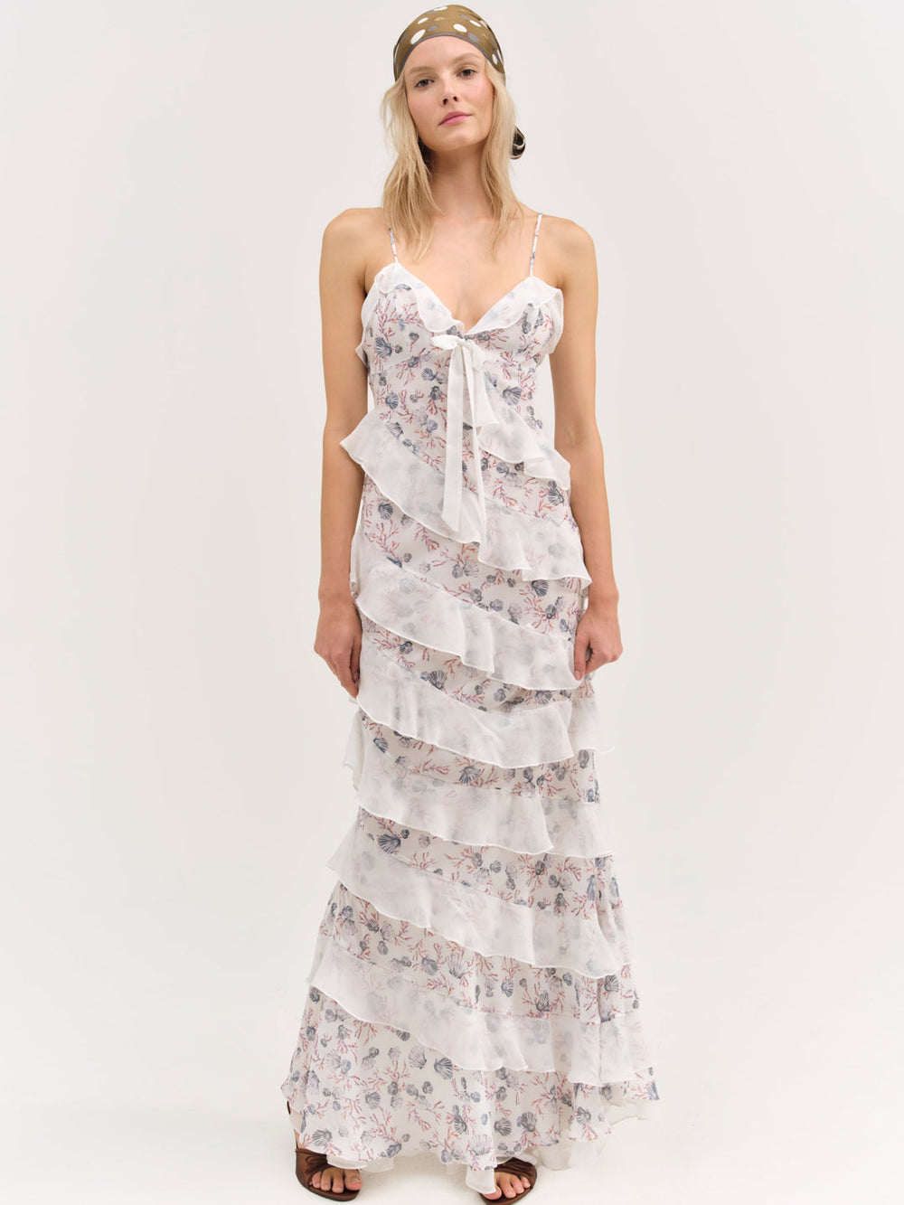 Women Debby Ruffled Maxi Dress - White