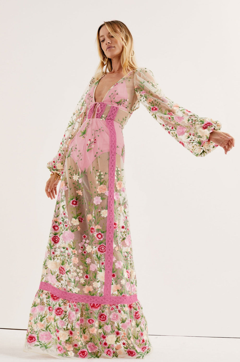 Women Luna Maxi Dress - Pink